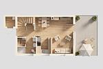 Grundriss - Ferienhaus Waldhaus 6 mit Kamin, Sauna und Terrasse - Top-Hundeurlaub