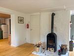 Wohnzimmer mit Kamin im Schwedenhaus Villa Pelle - Villa Pelle - Top-Hundeurlaub