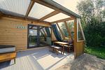 Terrasse - Modernes Nurdachhaus in ruhiger Feriensiedlung direkt am Wittensee mit Seeblick - Top-Hundeurlaub