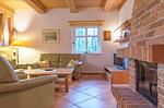 Ferienhaus Havelquelle Blick in das Wohnzimmer - Havelquelle - Top-Hundeurlaub