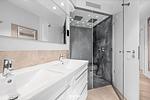 Badezimmer - Ferienwohnung "Dünengras 53° Nord" Priwall Travemünde - Top-Hundeurlaub