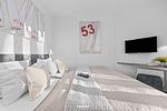 Schlafzimmer - Ferienwohnung "Dünengras 53° Nord" Priwall Travemünde - Top-Hundeurlaub