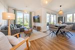 Wohnzimmer - Ferienwohnung Haffmuschel mit Terrasse, Sauna- & Freizeitbereich - Top-Hundeurlaub