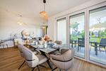 Küche / Küchenzeile - Ferienwohnung Haffmuschel mit Terrasse, Sauna- & Freizeitbereich - Top-Hundeurlaub